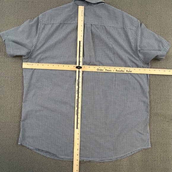 Docker Shirt Adult Extra Large Blue Button Up Check Short Sleeve Casual Men - Picture 7 of 9